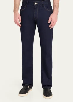 Giorgio ArmaniMen's Dark-Wash Denim Straight-Leg Jeans