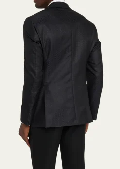 Giorgio ArmaniMen's Honeycomb Satin Peak Lapel Dinner Jacket