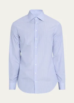 Giorgio ArmaniMen's Majesty Cotton Vertical Stripe Dress Shirt