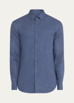Giorgio ArmaniMen's Micro-Houndstooth Sport Shirt