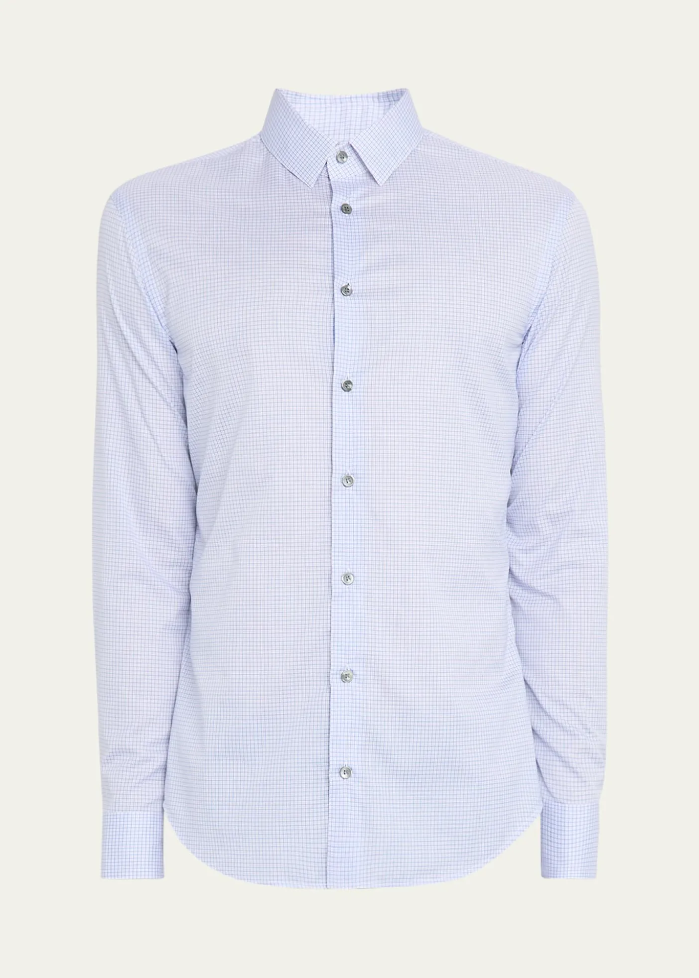 Giorgio ArmaniMen's Micro-Plaid Cotton Dress Shirt