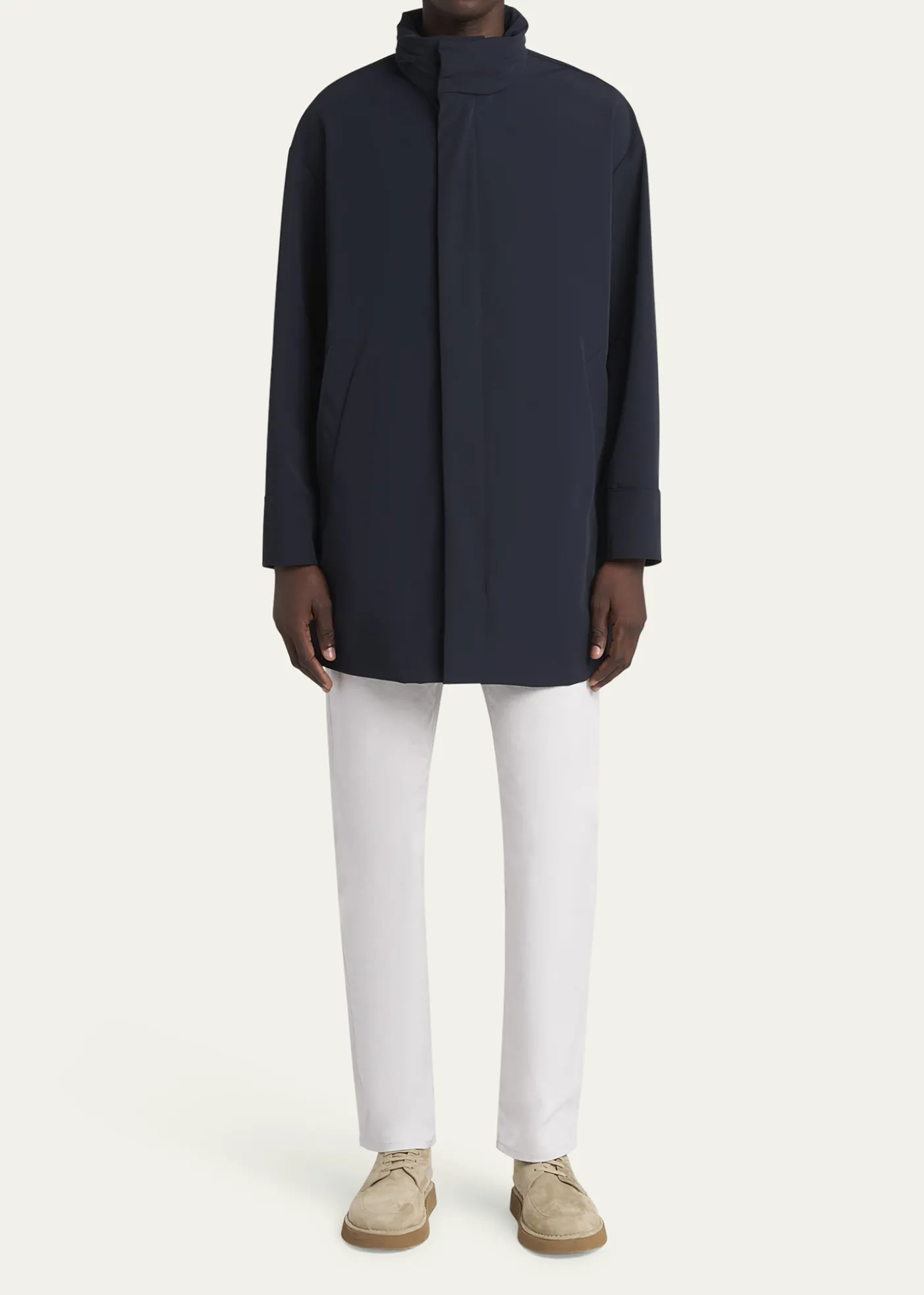 Giorgio ArmaniMen's Nylon Stretch Caban Coat