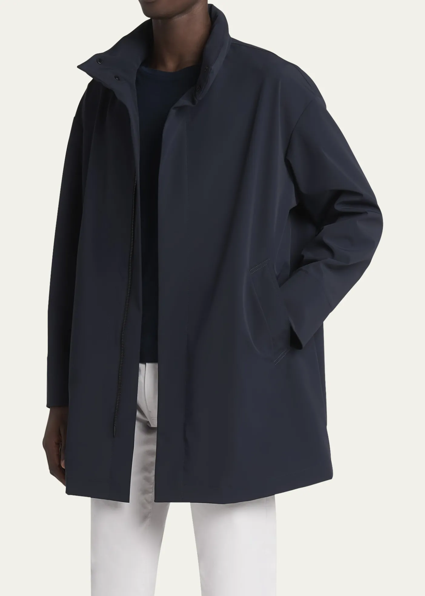 Giorgio ArmaniMen's Nylon Stretch Caban Coat