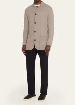Giorgio ArmaniMen's Ottoman Chevron Single-Breasted Jacket
