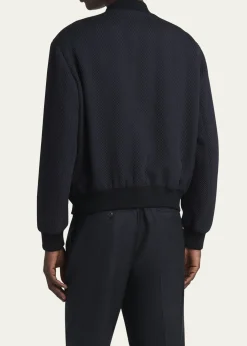 Giorgio ArmaniMen's Raised Chevron Bomber Jacket