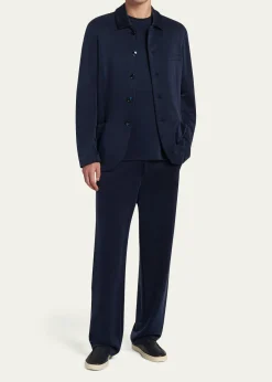 Giorgio ArmaniMen's Relaxed-Fit Cupro Trousers