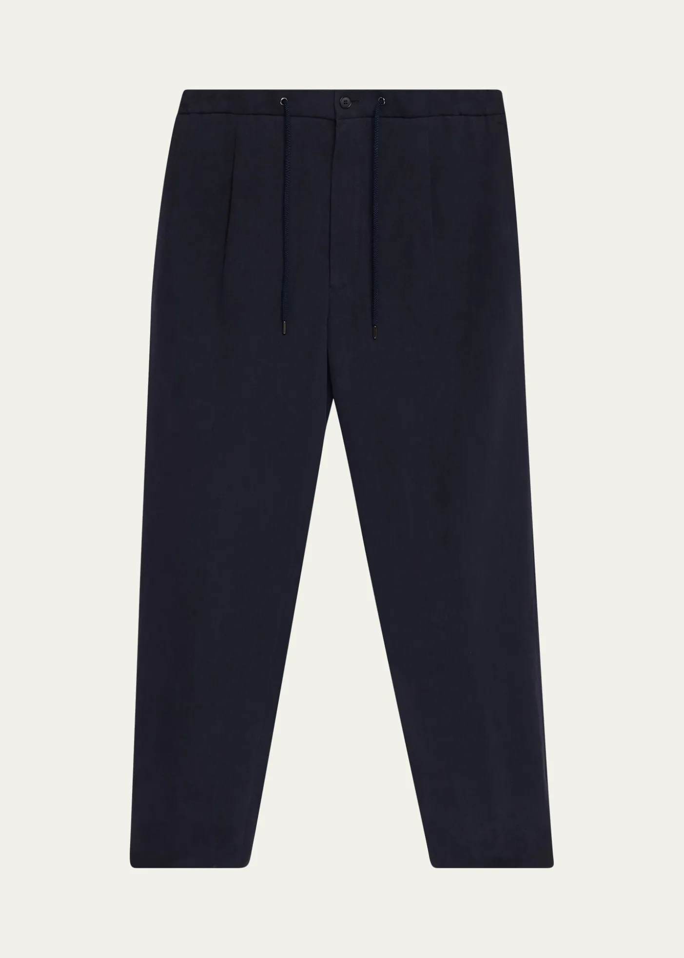 Giorgio ArmaniMen's Single-Pleat Linen Canvas Trousers