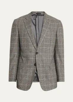 Giorgio ArmaniMen's Soft Glen Plaid Single-Breasted Sport Coat