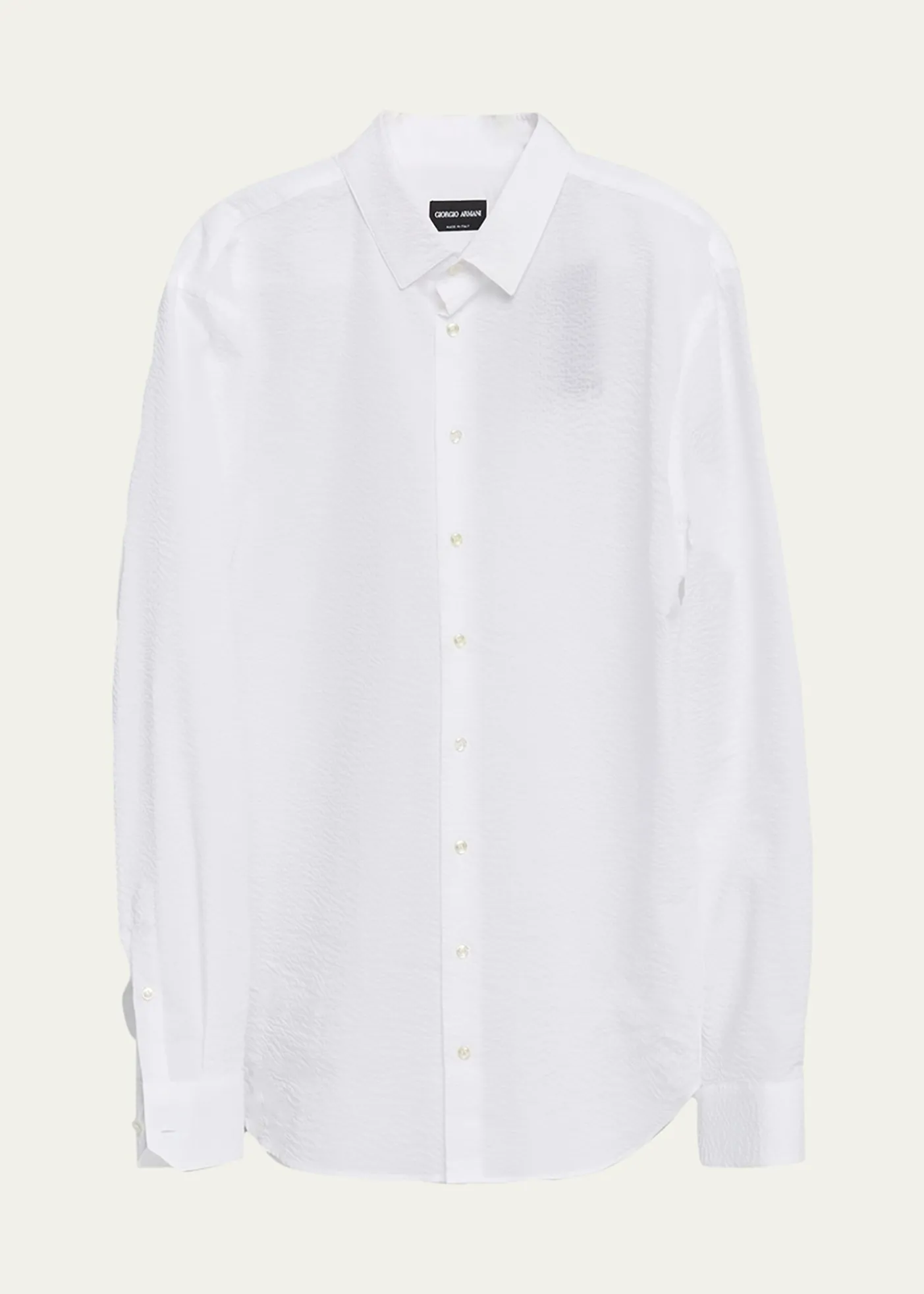 Giorgio ArmaniMen's Solid Seersucker Sport Shirt