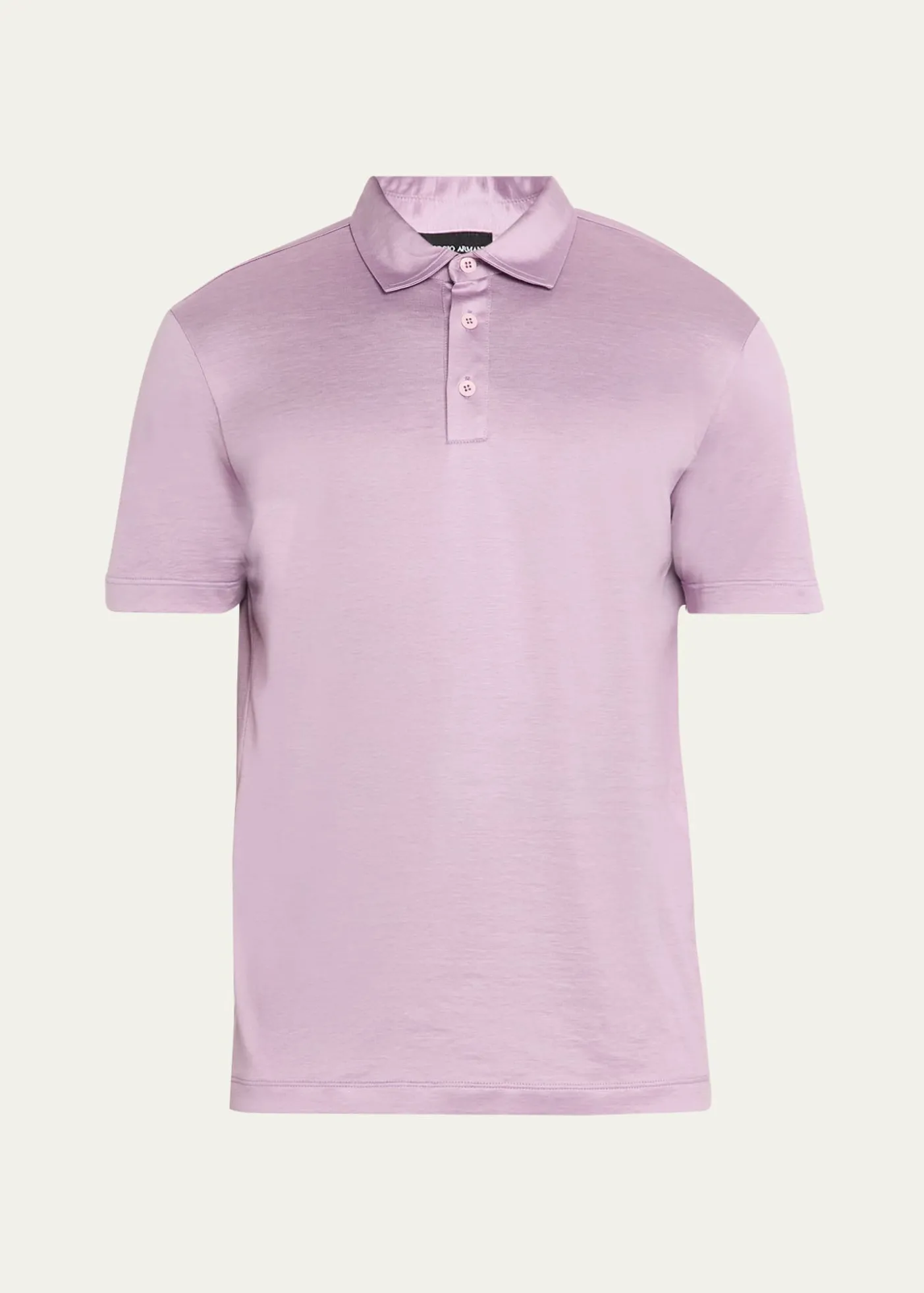 Giorgio ArmaniMen's Solid Silk and Cotton Polo Shirt
