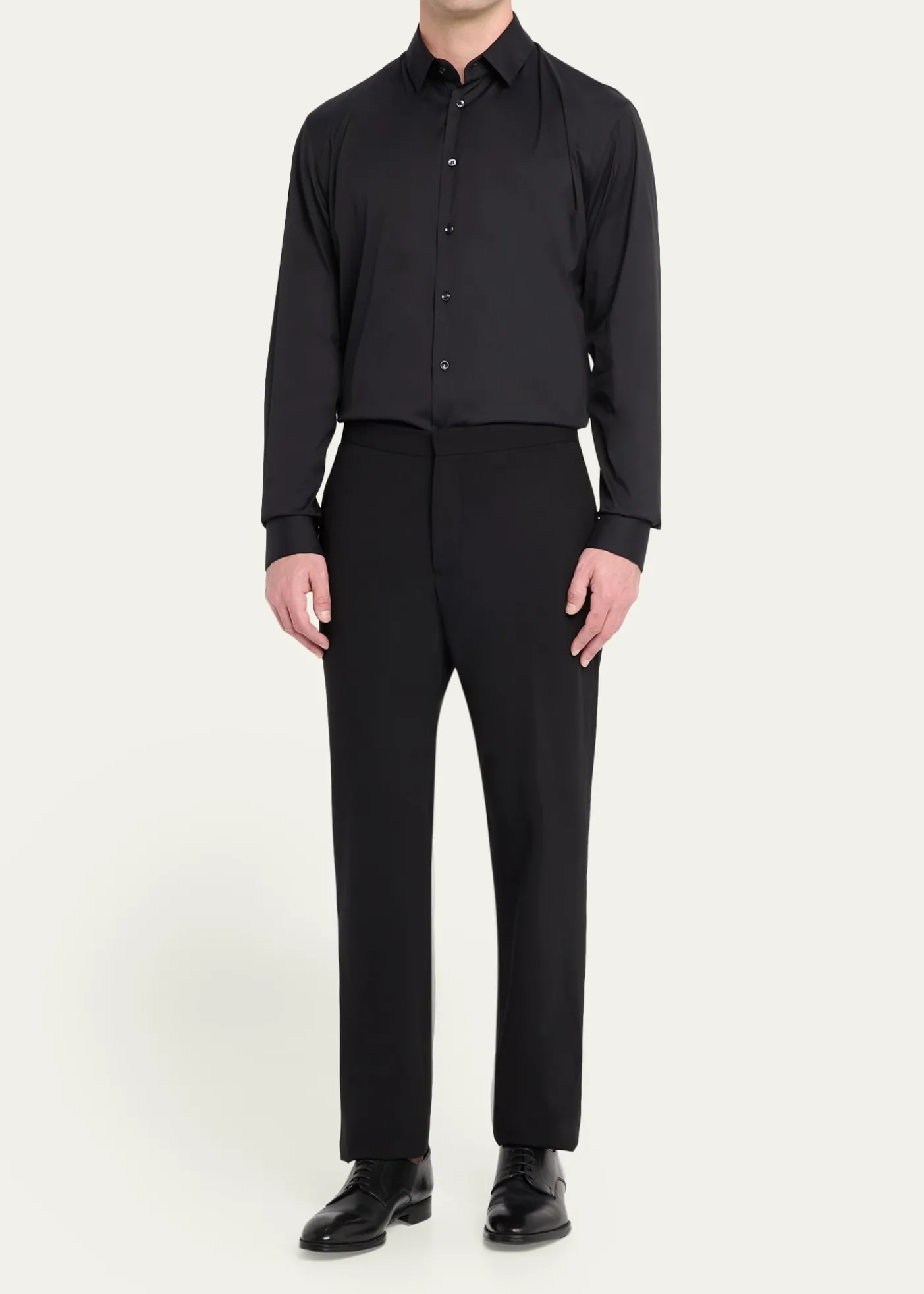 Giorgio ArmaniMen's Solid Stretch Poplin Sport Shirt