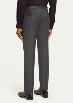 Giorgio ArmaniMen's Solid Wool Flat-Front Trousers