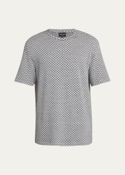 Giorgio ArmaniMen's Square Jersey Jacquard T-Shirt