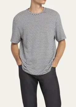Giorgio ArmaniMen's Square Jersey Jacquard T-Shirt