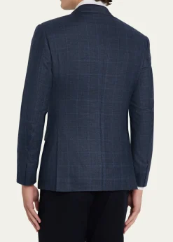 Giorgio ArmaniMen's Subtle Grid Wool Blend Sport Coat