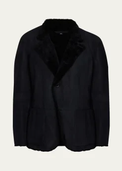 Giorgio ArmaniMen's Suede Shearling Jacket