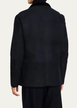 Giorgio ArmaniMen's Suede Shearling Jacket