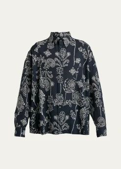 Giorgio ArmaniMen's Textured Cotton Linework Button-Down Shirt