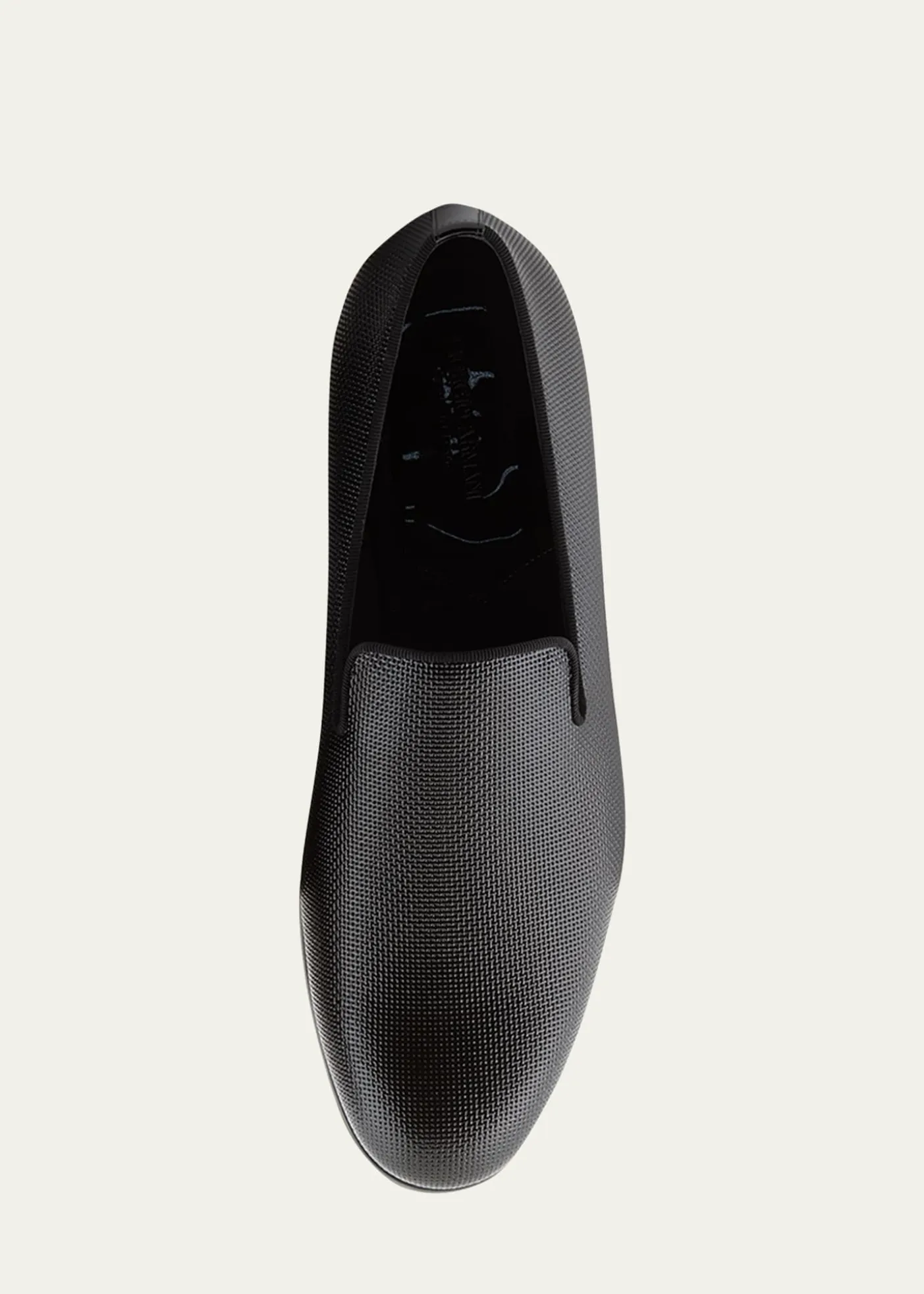 Giorgio ArmaniMen's Textured Leather Grosgrain-Trim Loafers
