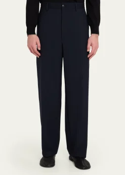 Giorgio ArmaniMen's Virgin Wool Flat Front Trousers