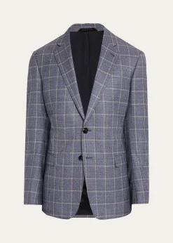 Giorgio ArmaniMen's Windowpane Sport Coat