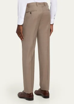 Giorgio ArmaniMen's Wool Sharkskin Flat Front Trousers