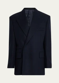 GivenchyMen's Deconstructed Wool Peak-Lapel Sport Jacket