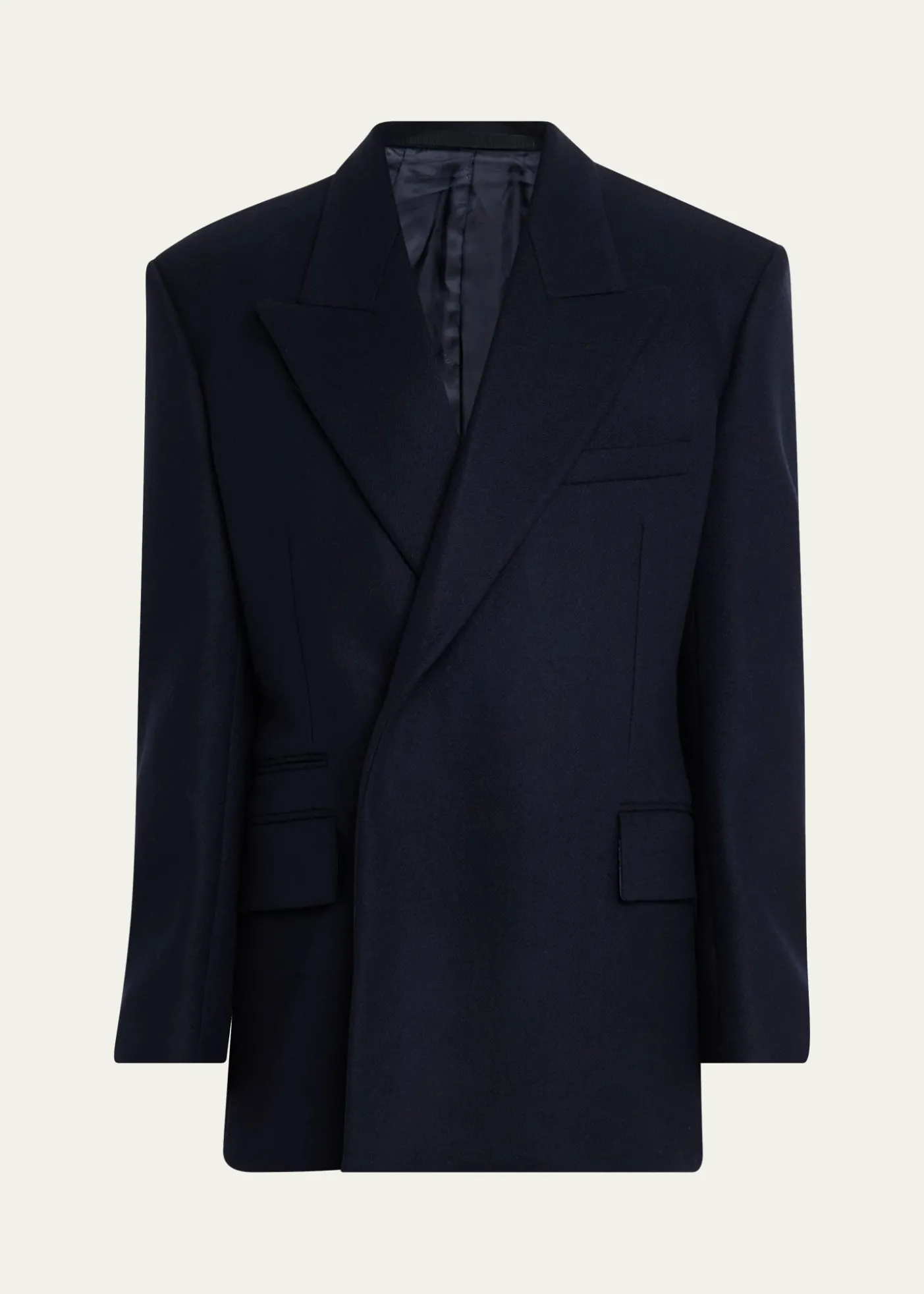 GivenchyMen's Deconstructed Wool Peak-Lapel Sport Jacket
