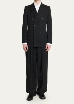 GivenchyMen's Wool Gabardine Double-Breasted Jacket