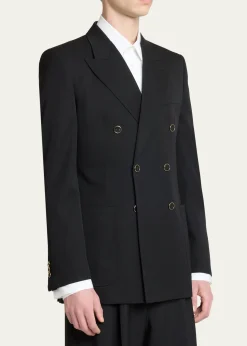 GivenchyMen's Wool Gabardine Double-Breasted Jacket