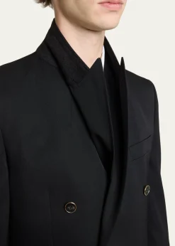GivenchyMen's Wool Gabardine Double-Breasted Jacket