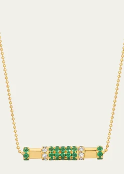 Graziela Gems18K Emerald and Diamond Cavaletti Necklace
