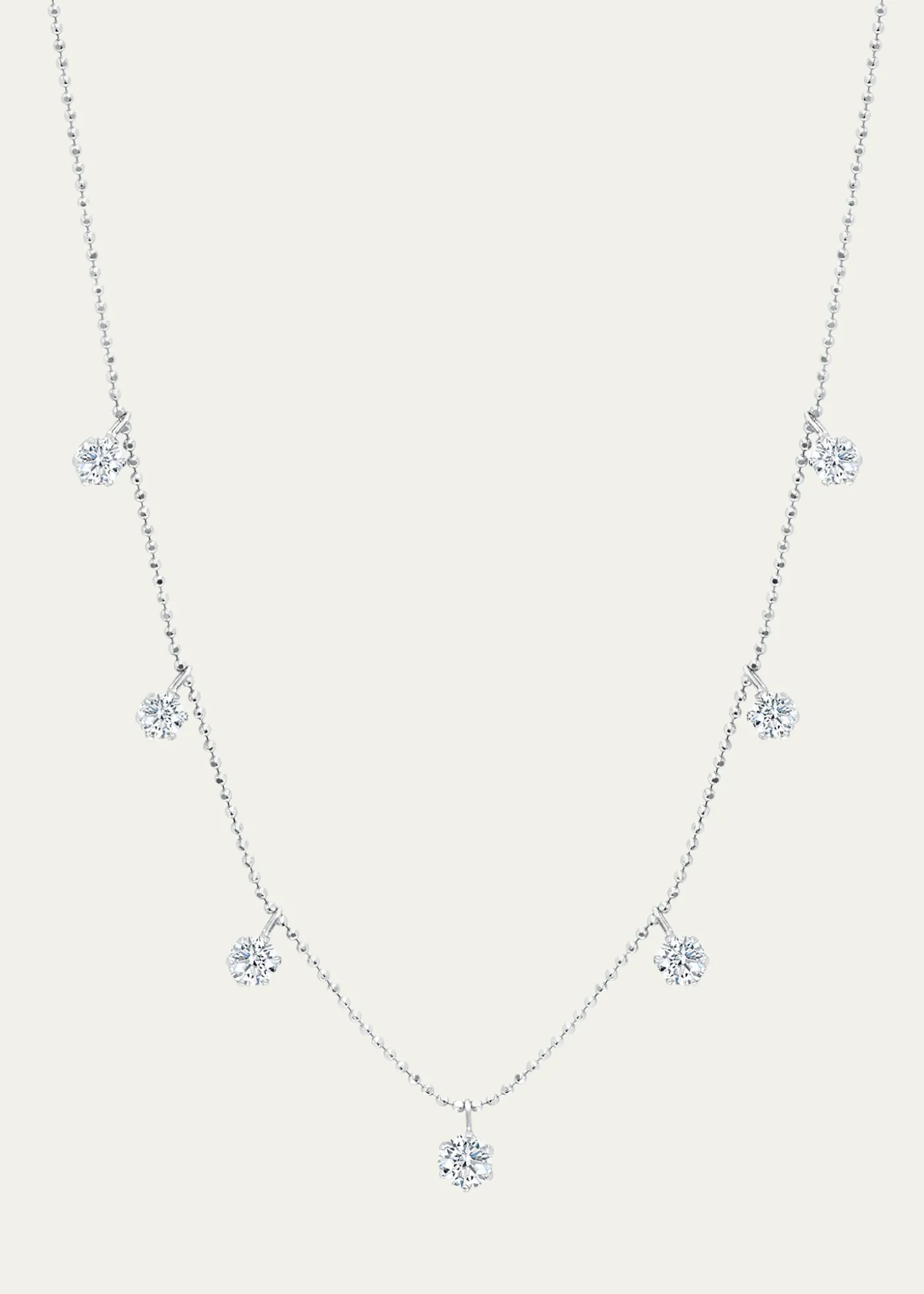 Graziela Gems18K White Gold Medium Floating Diamond Necklace