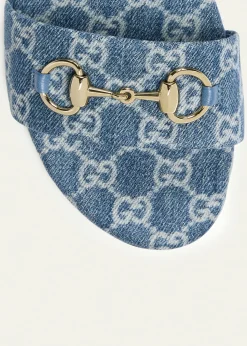 GucciGG Denim Slide Sandals