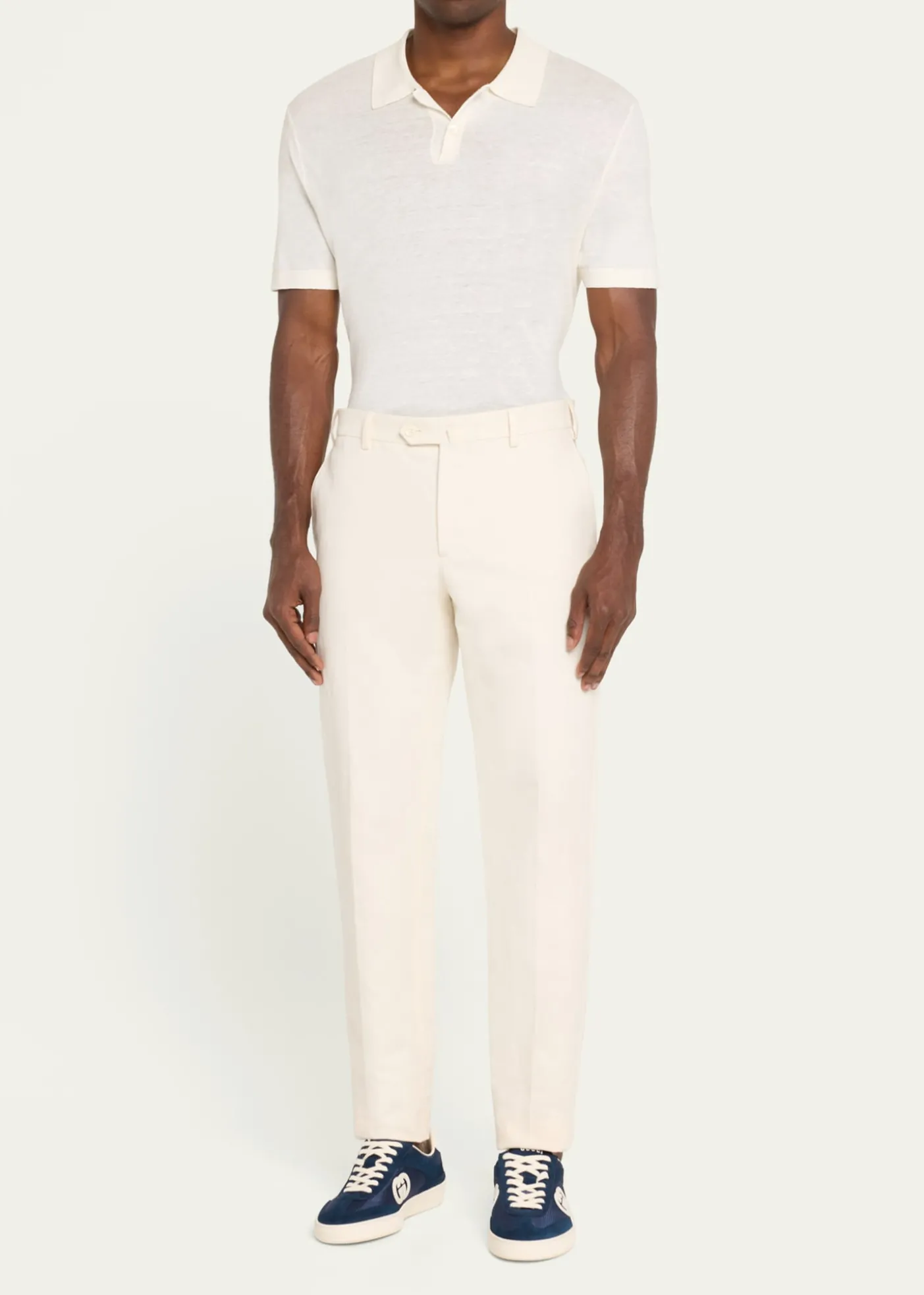GucciMen's G75 Canvas and Suede T-Toe Low-Top Sneakers