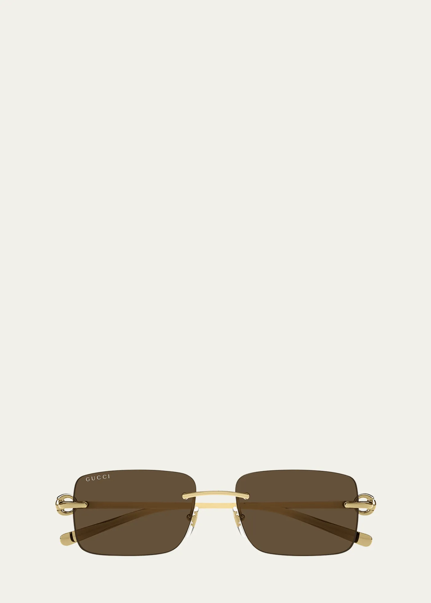 GucciMen's GG1703SM Rimless Rectangle Sunglasses