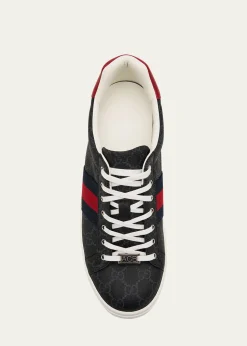 GucciMen's Gucci Ace Low-Top Sneakers with Web