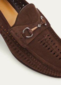 GucciMen's Horsebit 1953 Woven Suede Bit Loafers
