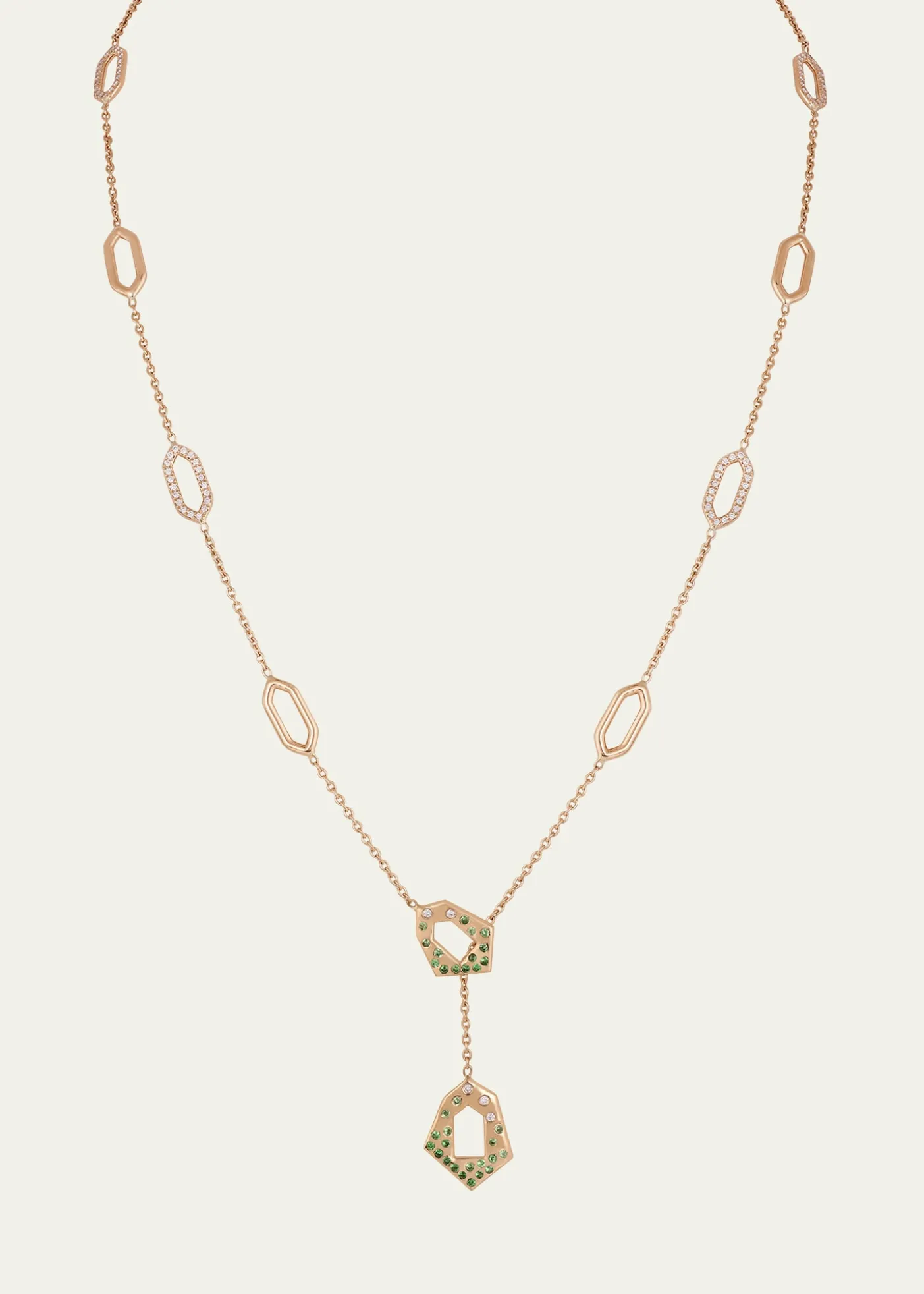 Gyan JaipurJaipur Arch Diamond and Tsavorite Lariat Necklace