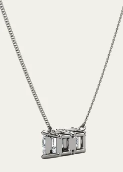 HauteCarat18K Asscher Lab Grown Diamond Twin Necklace