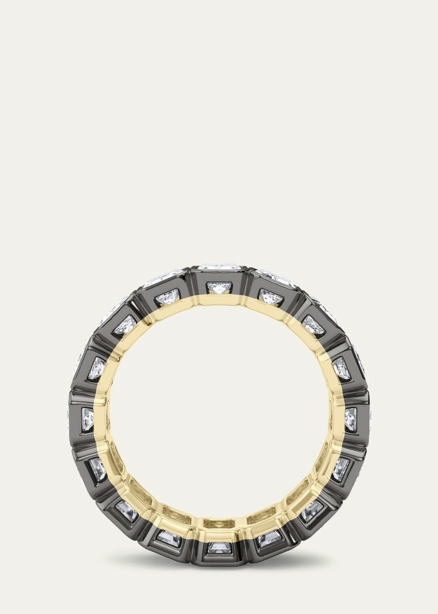 HauteCarat18K Emerald Cut Bezel Lab Grown Diamond Eternity Band, 9.0tcw