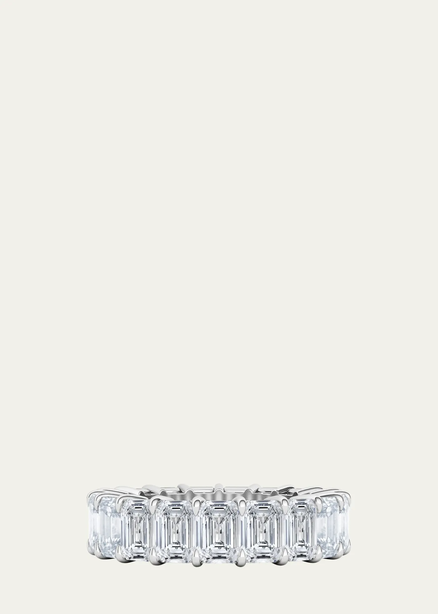 HauteCarat18K Emerald Cut Lab Grown Diamond Eternity Band, 9.0tcw
