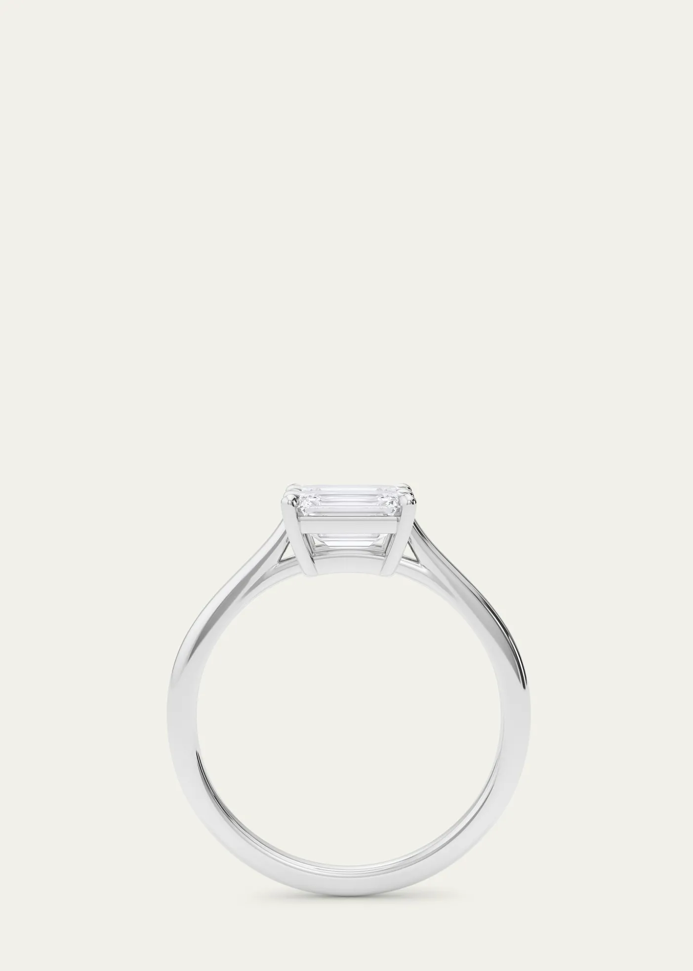 HauteCarat18K Emerald Lab Grown Diamond East-West Twin Ring