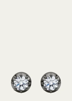 HauteCarat18K Georgian Cut Lab Grown Diamond Stud Earrings, 2.0tcw