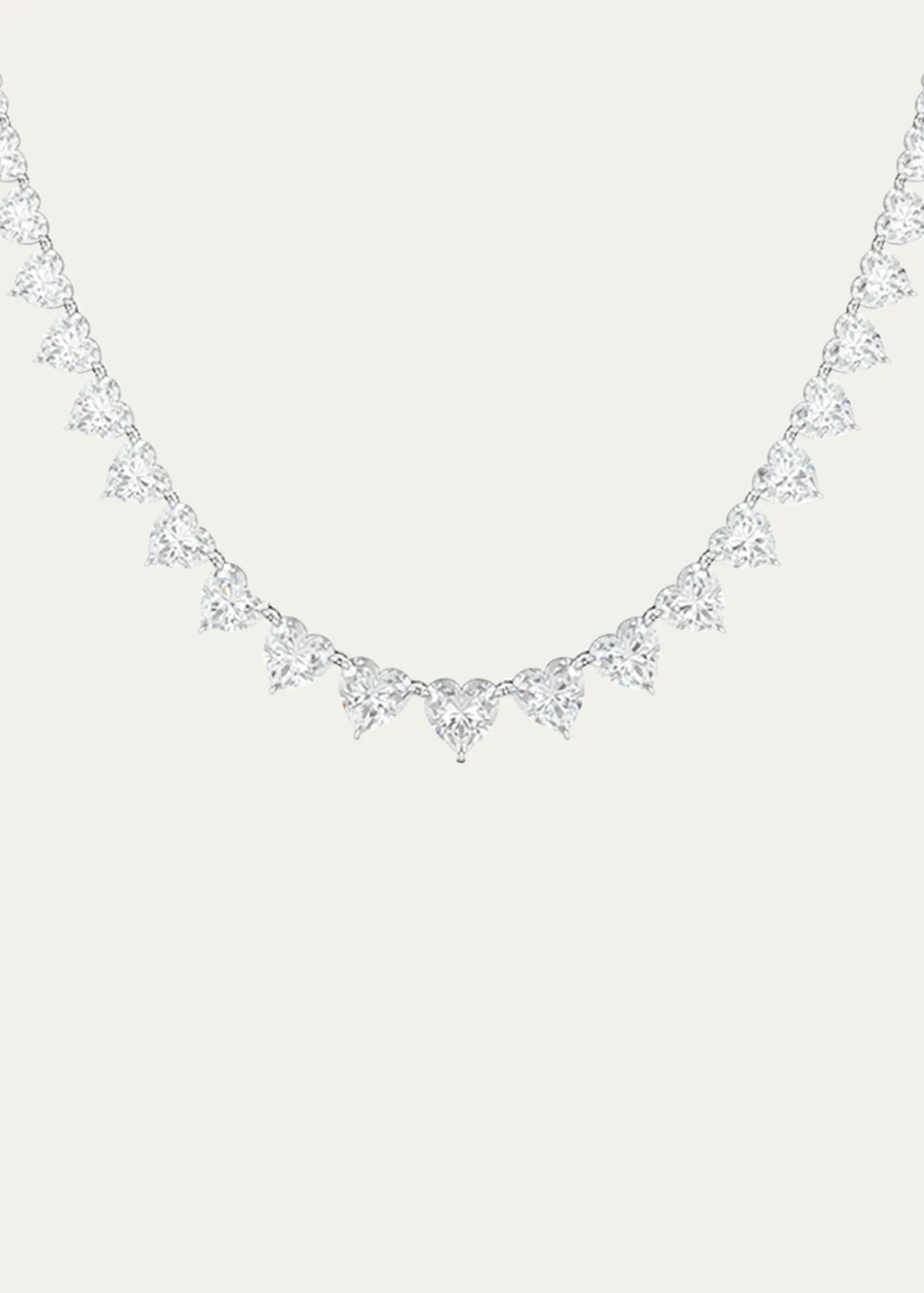 HauteCarat18K Graduated Heart Shape Lab Grown Diamond Necklace