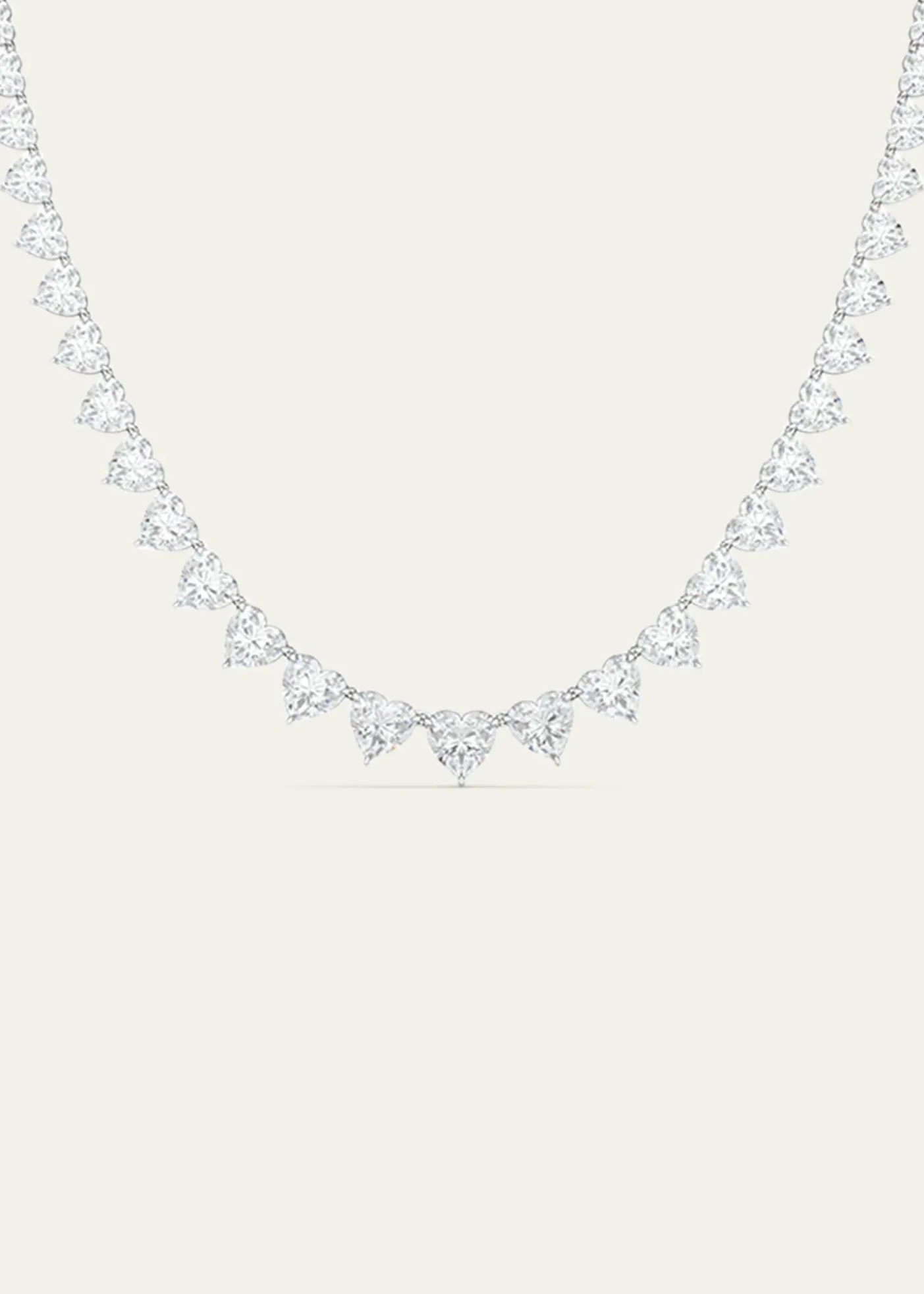 HauteCarat18K Graduated Heart Shape Lab Grown Diamond Necklace