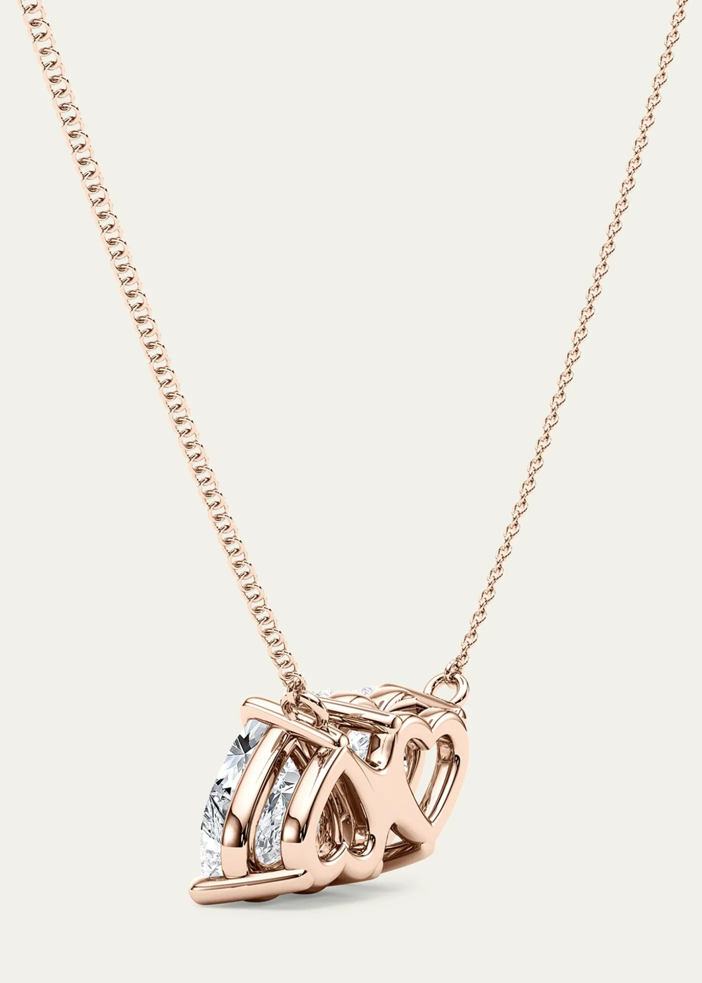 HauteCarat18K Heart Shape Lab Grown Diamond Twin Necklace