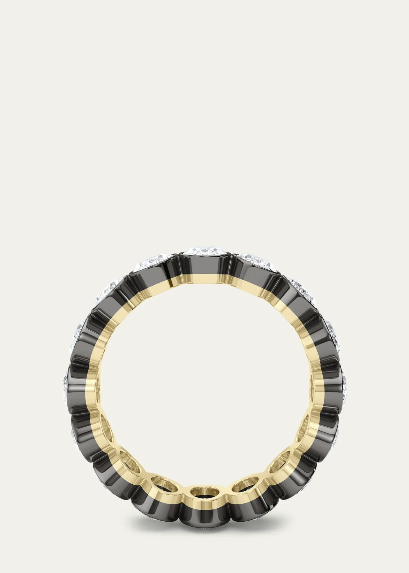 HauteCarat18K Oval Cut Bezel Lab Grown Diamond Eternity Band, 6.0tcw