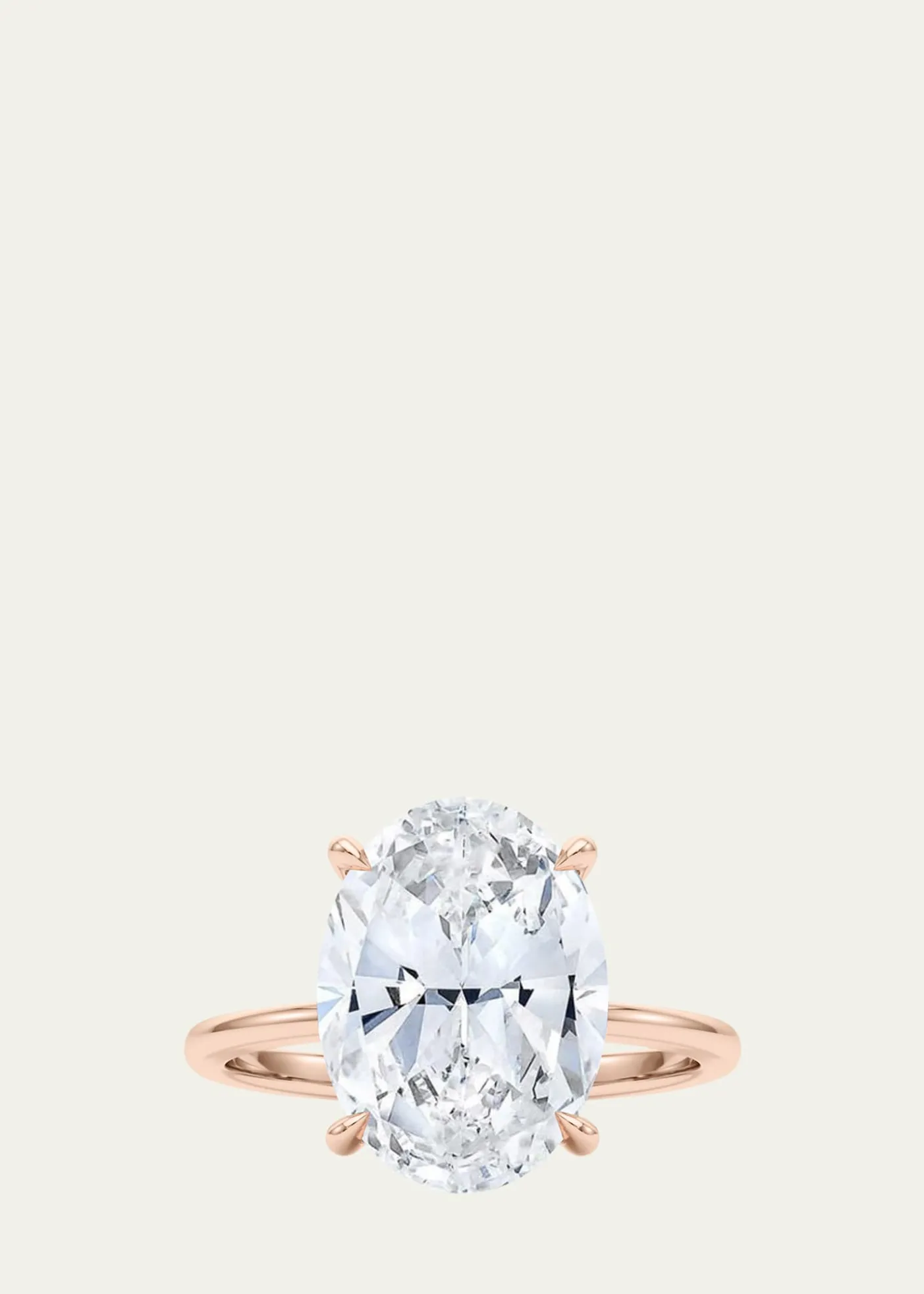 HauteCarat18K Oval Cut Hidden Halo Lab Grown Diamond Ring, 3.0tcw