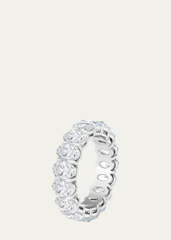 HauteCarat18K Oval Cut Lab Grown Diamond Eternity Band, 7.5tcw